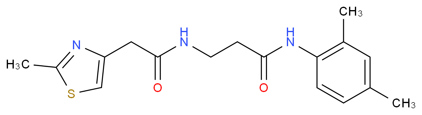 N-(2,4-dimethylphenyl)-3-{[(2-methyl-1,3-thiazol-4-yl)acetyl]amino}propanamide_分子结构_CAS_)