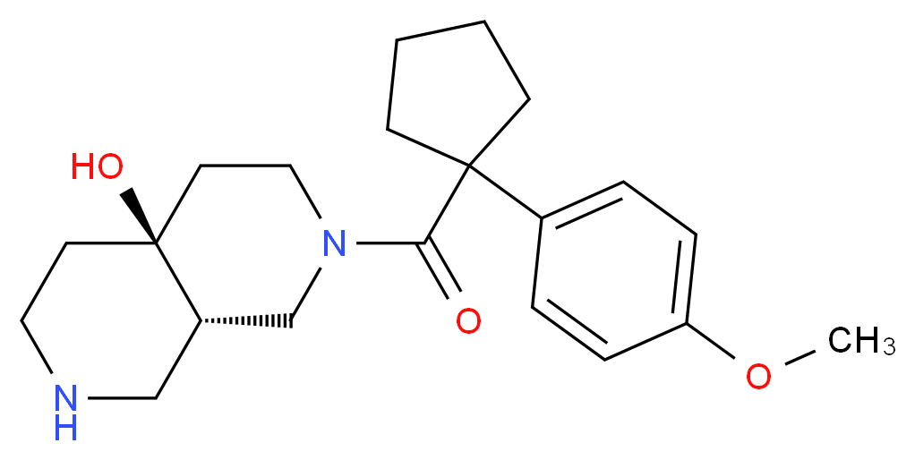 (4aS*,8aS*)-2-{[1-(4-methoxyphenyl)cyclopentyl]carbonyl}octahydro-2,7-naphthyridin-4a(2H)-ol_分子结构_CAS_)