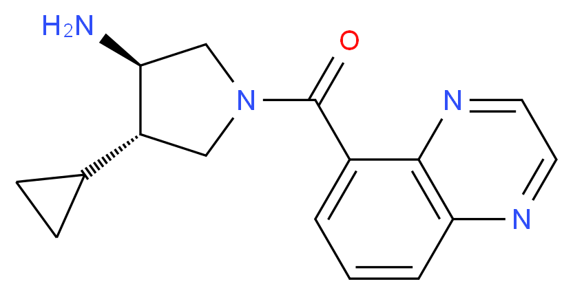 (3R*,4S*)-4-cyclopropyl-1-(quinoxalin-5-ylcarbonyl)pyrrolidin-3-amine_分子结构_CAS_)