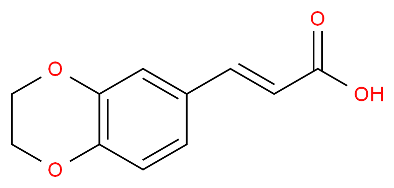 (2E)-3-(2,3-dihydro-1,4-benzodioxin-6-yl)prop-2-enoic acid_分子结构_CAS_14939-91-4