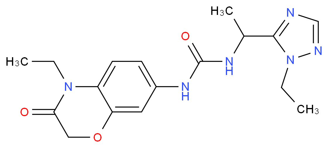 N-(4-ethyl-3-oxo-3,4-dihydro-2H-1,4-benzoxazin-7-yl)-N'-[1-(1-ethyl-1H-1,2,4-triazol-5-yl)ethyl]urea_分子结构_CAS_)