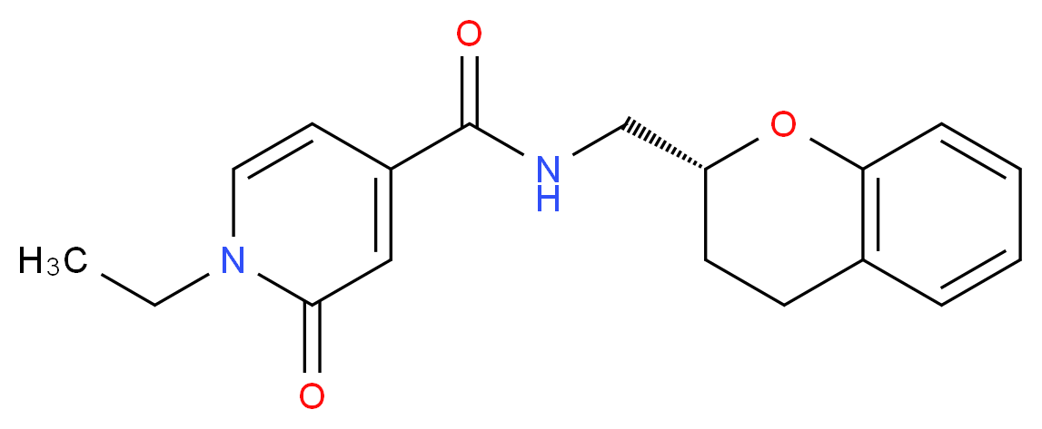 N-[(2R)-3,4-dihydro-2H-chromen-2-ylmethyl]-1-ethyl-2-oxo-1,2-dihydropyridine-4-carboxamide_分子结构_CAS_)