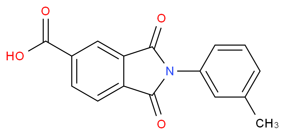 2-(3-methylphenyl)-1,3-dioxo-2,3-dihydro-1H-isoindole-5-carboxylic acid_分子结构_CAS_67822-73-5