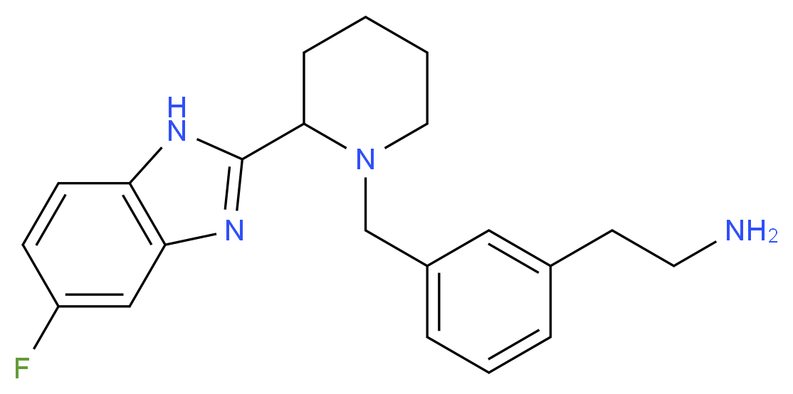 2-(3-{[2-(5-fluoro-1H-benzimidazol-2-yl)-1-piperidinyl]methyl}phenyl)ethanamine_分子结构_CAS_)