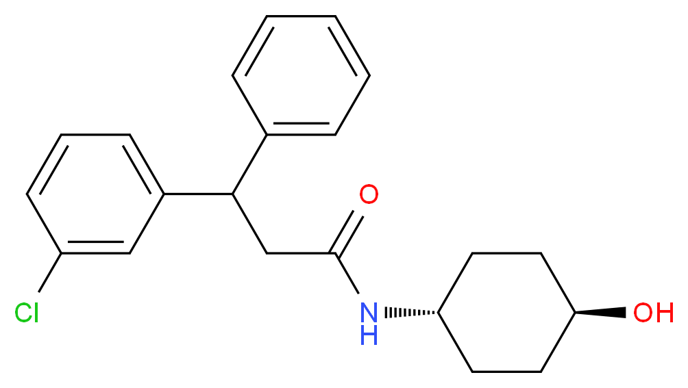 3-(3-chlorophenyl)-N-(trans-4-hydroxycyclohexyl)-3-phenylpropanamide_分子结构_CAS_)