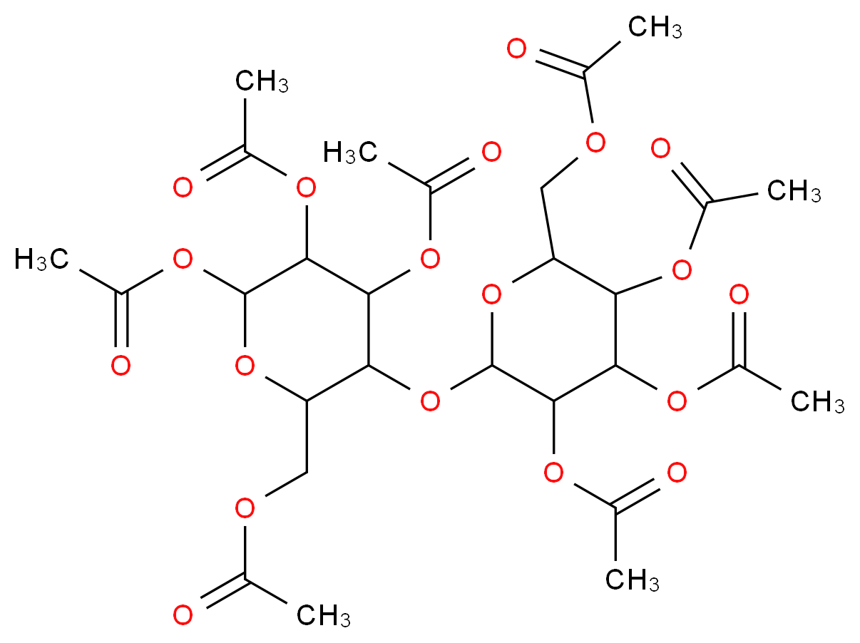 [4,5,6-tris(acetyloxy)-3-{[3,4,5-tris(acetyloxy)-6-[(acetyloxy)methyl]oxan-2-yl]oxy}oxan-2-yl]methyl acetate_分子结构_CAS_22352-19-8