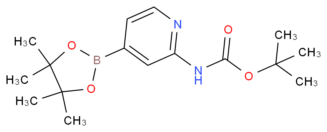 tert-butyl N-[4-(tetramethyl-1,3,2-dioxaborolan-2-yl)pyridin-2-yl]carbamate_分子结构_CAS_1095708-32-9