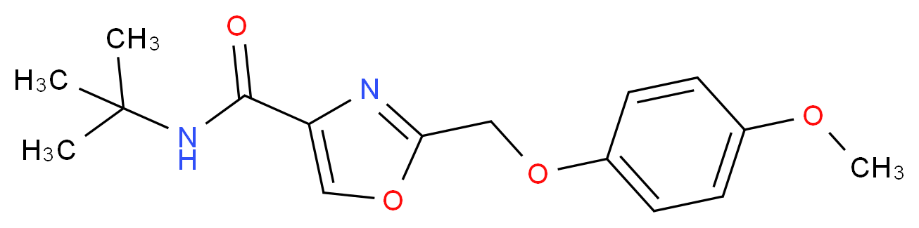 N-(tert-butyl)-2-[(4-methoxyphenoxy)methyl]-1,3-oxazole-4-carboxamide_分子结构_CAS_)