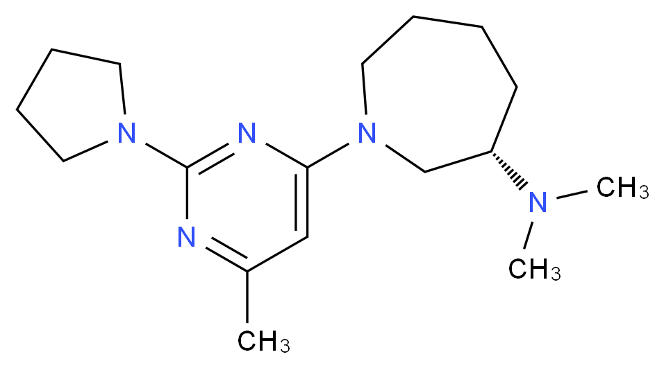(3S)-N,N-dimethyl-1-(6-methyl-2-pyrrolidin-1-ylpyrimidin-4-yl)azepan-3-amine_分子结构_CAS_)