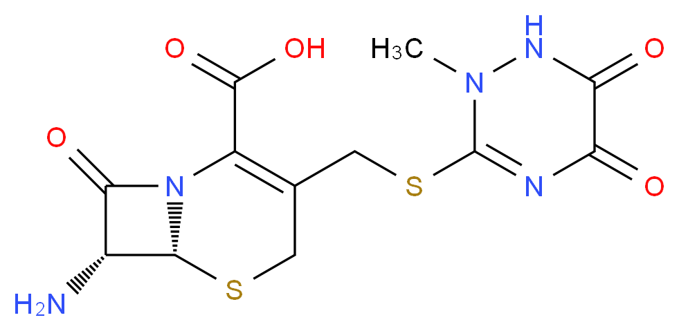 7-Amino-3-[[(2,5-dihydro-6-hydroxy-2-methyl-5-oxo-1,2,4-triazin-3-yl)thio]methyl]cephalosporanic Acid_分子结构_CAS_58909-56-1)