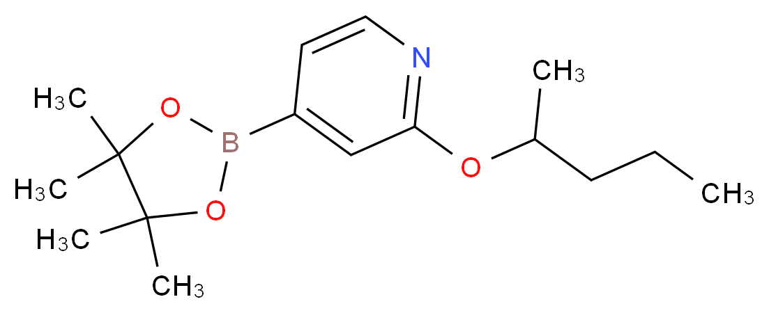 2-(Pentan-2-yloxy)-4-(4,4,5,5-tetraMethyl-1,3,2-dioxaborolan-2-yl)pyridine_分子结构_CAS_1346707-92-3)