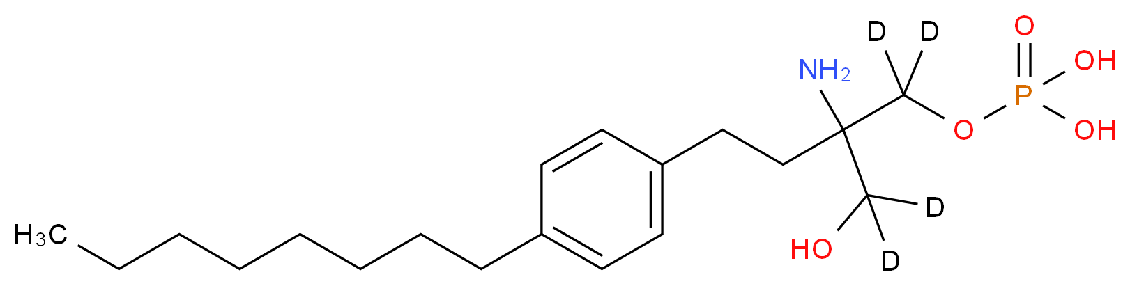 rac FTY720-d4 Phosphate_分子结构_CAS_402615-91-2-unlabelled)