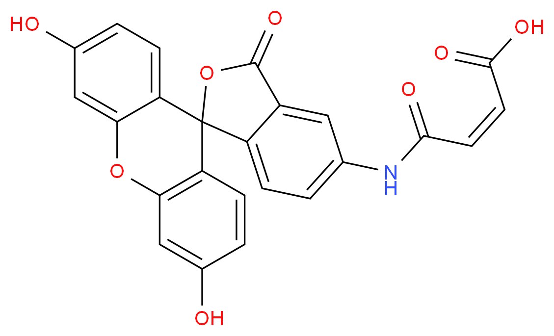 (2Z)-3-({3',6'-dihydroxy-3-oxo-3H-spiro[2-benzofuran-1,9'-xanthene]-5-yl}carbamoyl)prop-2-enoic acid_分子结构_CAS_75900-74-2