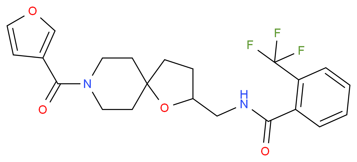 N-{[8-(3-furoyl)-1-oxa-8-azaspiro[4.5]dec-2-yl]methyl}-2-(trifluoromethyl)benzamide_分子结构_CAS_)
