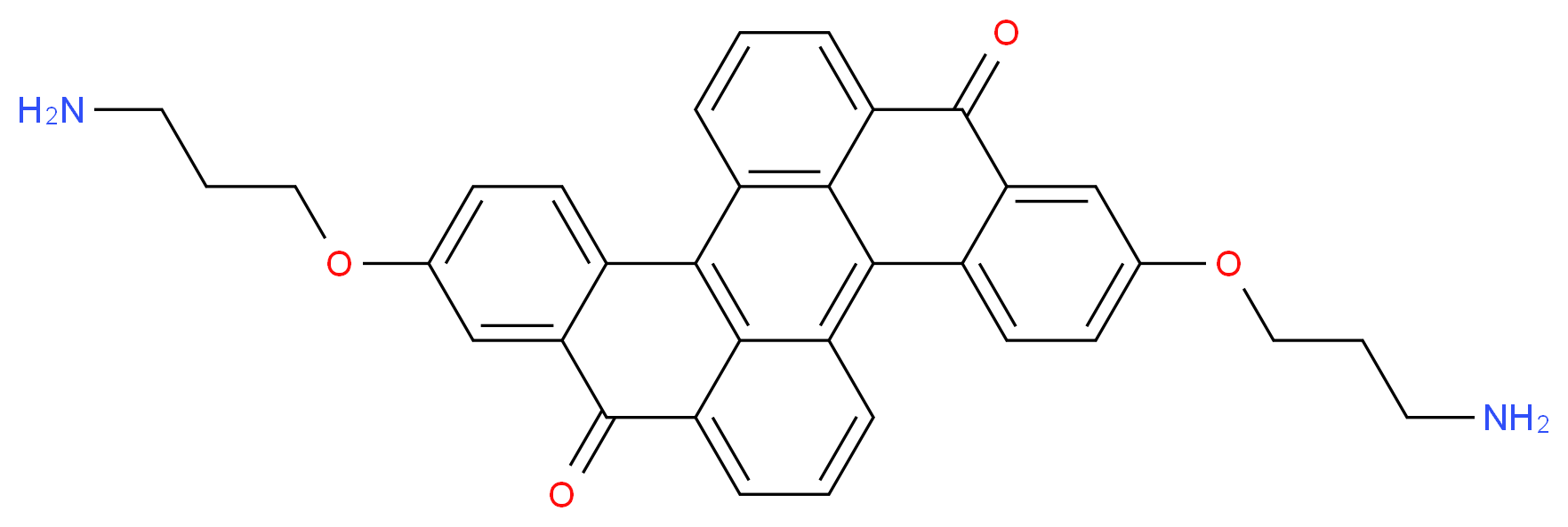 6,19-bis(3-aminopropoxy)heptacyclo[13.11.1.1<sup>2</sup>,<sup>1</sup><sup>0</sup>.0<sup>3</sup>,<sup>8</sup>.0<sup>1</sup><sup>6</sup>,<sup>2</sup><sup>1</sup>.0<sup>2</sup><sup>3</sup>,<sup>2</sup><sup>7</sup>.0<sup>1</sup><sup>4</sup>,<sup>2</sup><sup>8</sup>]octacosa-1,3,5,7,10,12,14(28),15(27),16,18,20,23,25-tridecaene-9,22-dione_分子结构_CAS_243670-16-8