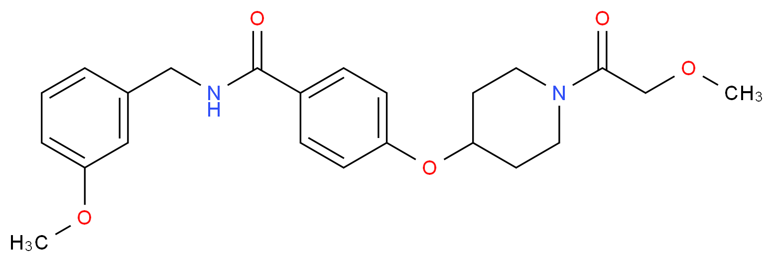 4-{[1-(methoxyacetyl)-4-piperidinyl]oxy}-N-(3-methoxybenzyl)benzamide_分子结构_CAS_)