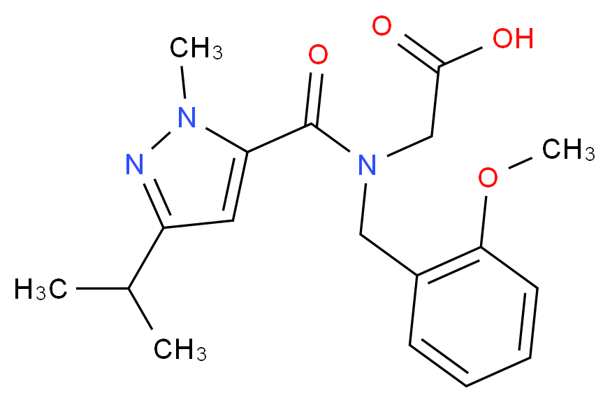 N-[(3-isopropyl-1-methyl-1H-pyrazol-5-yl)carbonyl]-N-(2-methoxybenzyl)glycine_分子结构_CAS_)