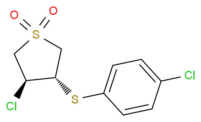 (3S,4S)-3-chloro-4-[(4-chlorophenyl)sulfanyl]-1λ<sup>6</sup>-thiolane-1,1-dione_分子结构_CAS_13894-16-1