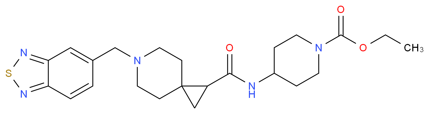 ethyl 4-({[6-(2,1,3-benzothiadiazol-5-ylmethyl)-6-azaspiro[2.5]oct-1-yl]carbonyl}amino)-1-piperidinecarboxylate_分子结构_CAS_)