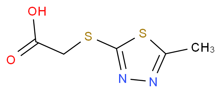 [(5-methyl-1,3,4-thiadiazol-2-yl)thio]acetic acid_分子结构_CAS_50918-26-8)