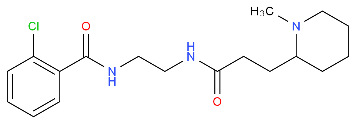 2-chloro-N-(2-{[3-(1-methyl-2-piperidinyl)propanoyl]amino}ethyl)benzamide_分子结构_CAS_)