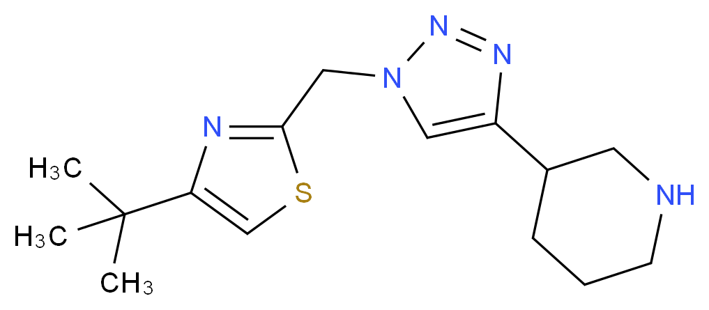 3-{1-[(4-tert-butyl-1,3-thiazol-2-yl)methyl]-1H-1,2,3-triazol-4-yl}piperidine_分子结构_CAS_)