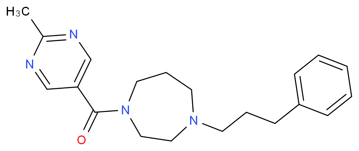 1-[(2-methyl-5-pyrimidinyl)carbonyl]-4-(3-phenylpropyl)-1,4-diazepane_分子结构_CAS_)