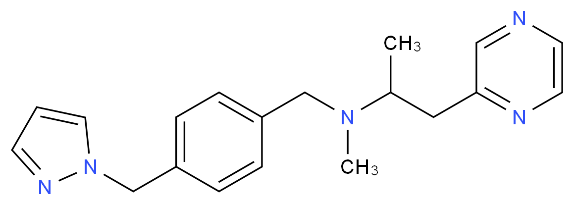 N-methyl-1-pyrazin-2-yl-N-[4-(1H-pyrazol-1-ylmethyl)benzyl]propan-2-amine_分子结构_CAS_)