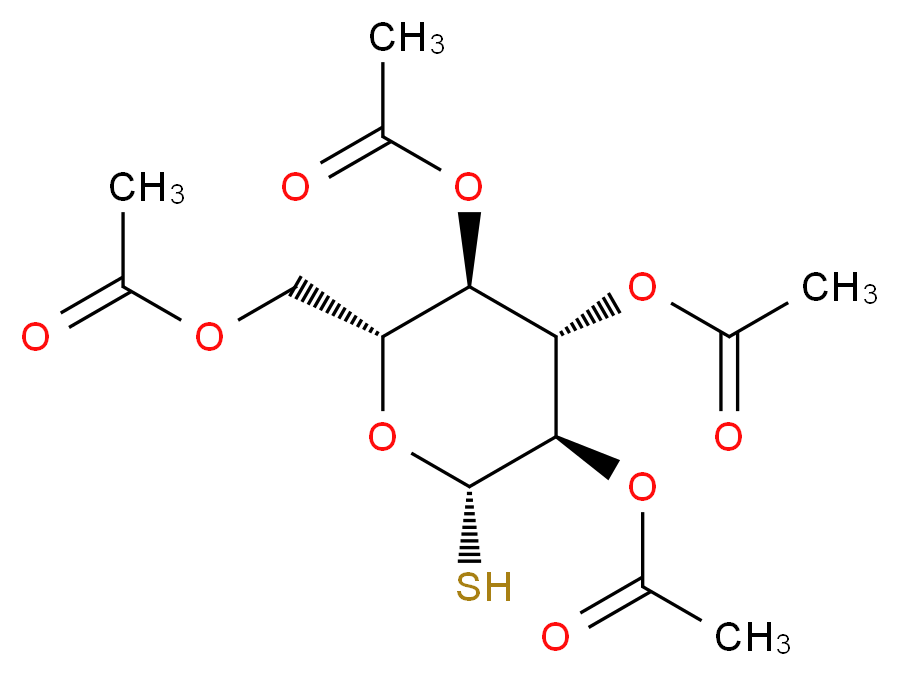 [(2R,3R,4S,5R,6S)-3,4,5-tris(acetyloxy)-6-sulfanyloxan-2-yl]methyl acetate_分子结构_CAS_19879-84-6