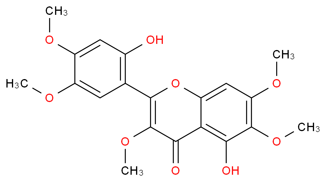 5-hydroxy-2-(2-hydroxy-4,5-dimethoxyphenyl)-3,6,7-trimethoxy-4H-chromen-4-one_分子结构_CAS_90357-63-4
