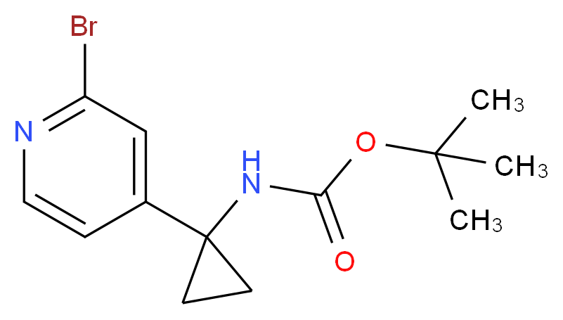 TERT-BUTYL 1-(2-BROMOPYRIDIN-4-YL)CYCLOPROPYLCARBAMATE_分子结构_CAS_)