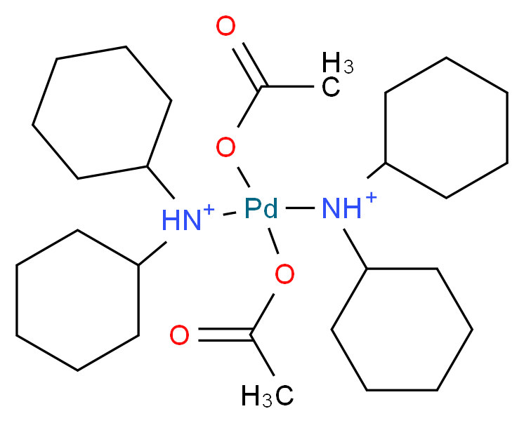 N-[bis(acetyloxy)(dicyclohexylazaniumyl)palladio]-N-cyclohexylcyclohexanaminium_分子结构_CAS_628339-96-8