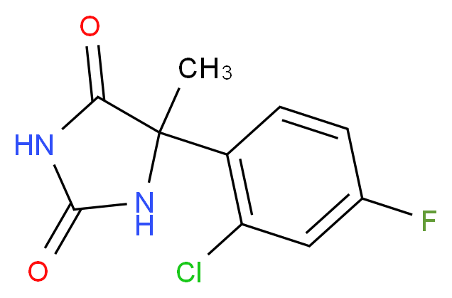 5-(2-chloro-4-fluorophenyl)-5-methylimidazolidine-2,4-dione_分子结构_CAS_)