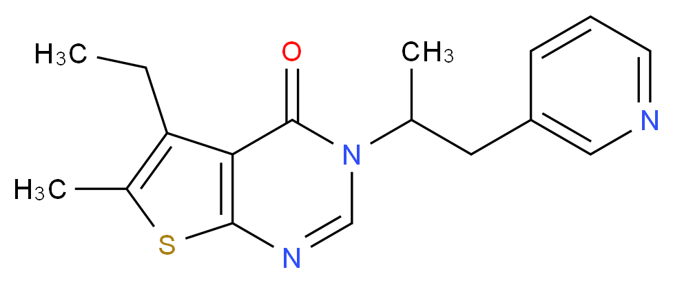 5-ethyl-6-methyl-3-(1-methyl-2-pyridin-3-ylethyl)thieno[2,3-d]pyrimidin-4(3H)-one_分子结构_CAS_)
