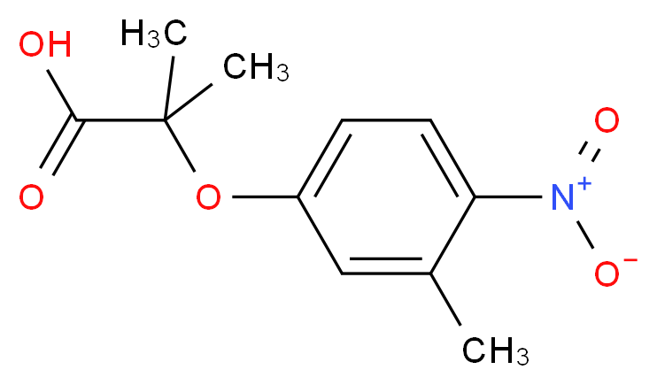 2-Methyl-2-(3-methyl-4-nitrophenoxy)propanoic acid_分子结构_CAS_667413-76-5)