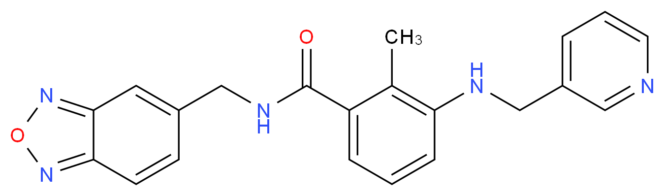 N-(2,1,3-benzoxadiazol-5-ylmethyl)-2-methyl-3-[(pyridin-3-ylmethyl)amino]benzamide_分子结构_CAS_)
