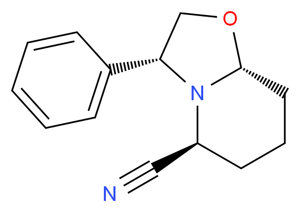 (3R,5S,8aR)-(-)-六氢-3-苯基-5H-噁唑[3,2-a]吡啶-5-甲腈_分子结构_CAS_88056-92-2)