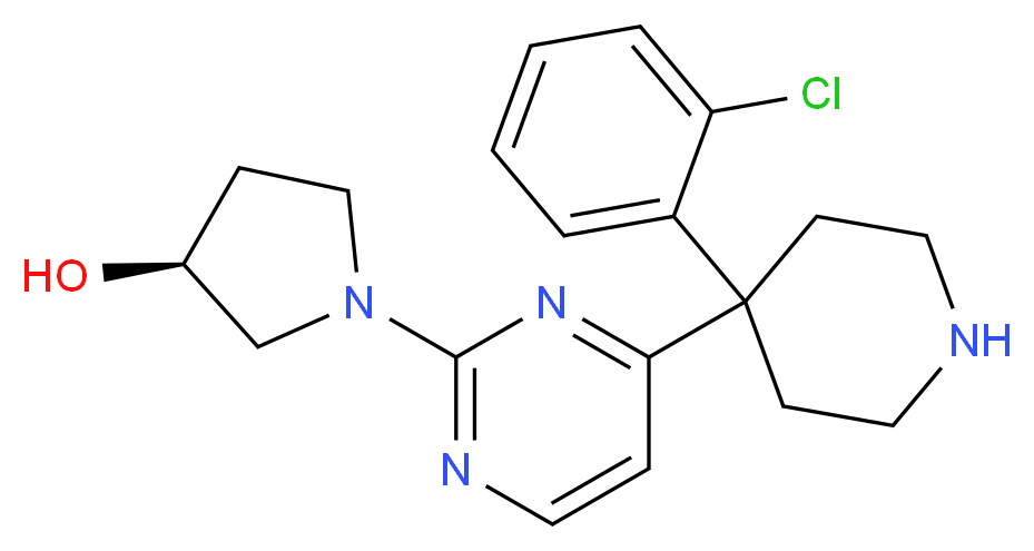 (3S)-1-{4-[4-(2-chlorophenyl)-4-piperidinyl]-2-pyrimidinyl}-3-pyrrolidinol_分子结构_CAS_)