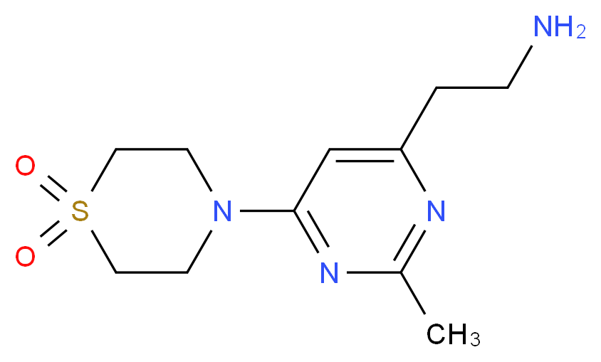 2-[6-(1,1-dioxidothiomorpholin-4-yl)-2-methylpyrimidin-4-yl]ethanamine_分子结构_CAS_)