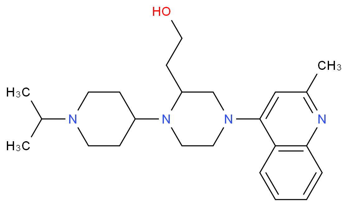 2-[1-(1-isopropyl-4-piperidinyl)-4-(2-methyl-4-quinolinyl)-2-piperazinyl]ethanol_分子结构_CAS_)