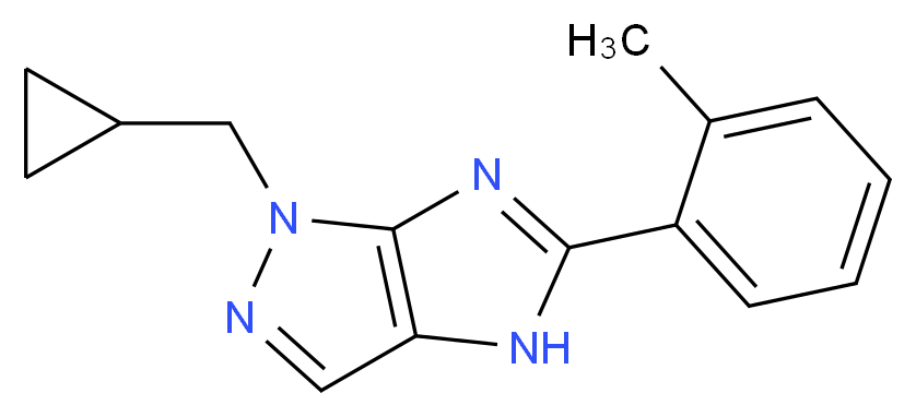 1-(cyclopropylmethyl)-5-(2-methylphenyl)-1,4-dihydroimidazo[4,5-c]pyrazole_分子结构_CAS_)