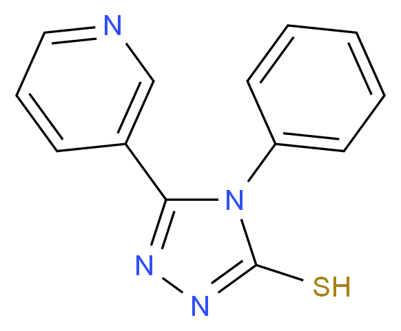 4-phenyl-5-(pyridin-3-yl)-4H-1,2,4-triazole-3-thiol_分子结构_CAS_57600-03-0