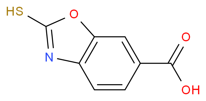 2-sulfanyl-1,3-benzoxazole-6-carboxylic acid_分子结构_CAS_108085-62-7)