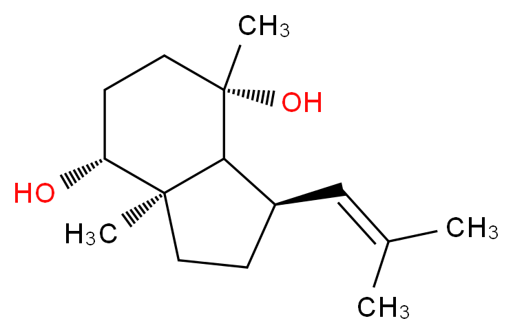 (1R,3aR,4R,7S,7aR)-3a,7-dimethyl-1-(2-methylprop-1-en-1-yl)-octahydro-1H-indene-4,7-diol_分子结构_CAS_145400-03-9