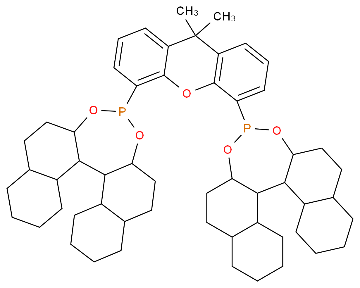 (11bS,11′bS)-4,4′-(9,9-二甲基-9H-氧杂蒽-4,5-二基)双-二萘并[2,1-d:1′,2′-f][1,3,2]二噁磷杂庚英_分子结构_CAS_349114-57-4)