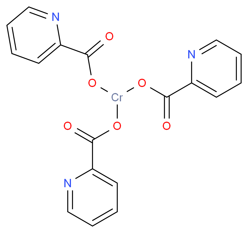 bis(pyridine-2-carbonyloxy)chromio pyridine-2-carboxylate_分子结构_CAS_14639-25-9