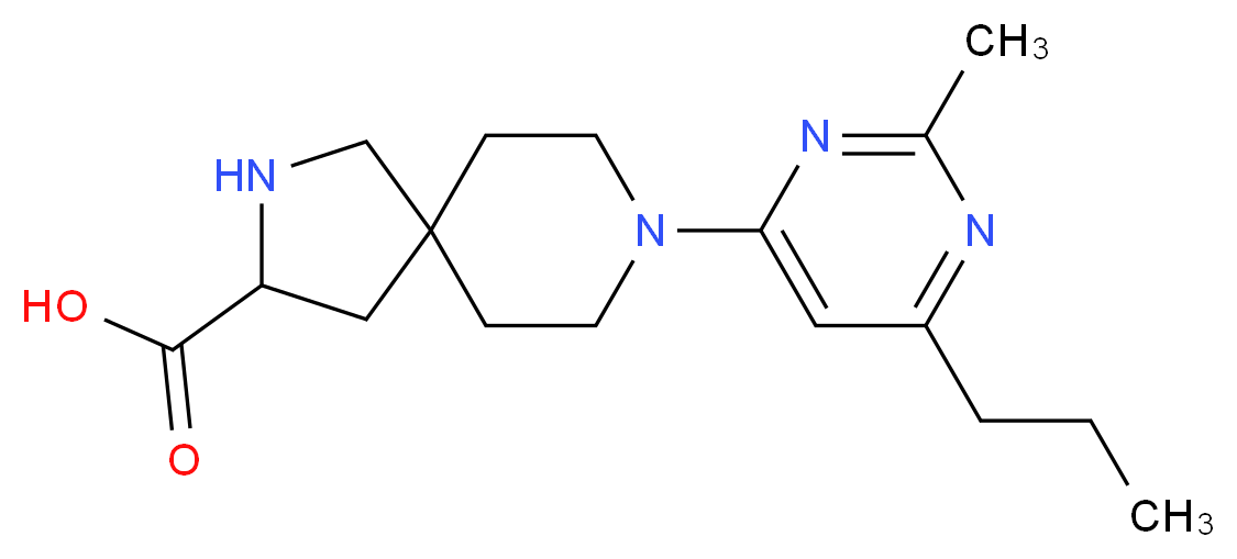 8-(2-methyl-6-propyl-4-pyrimidinyl)-2,8-diazaspiro[4.5]decane-3-carboxylic acid_分子结构_CAS_)