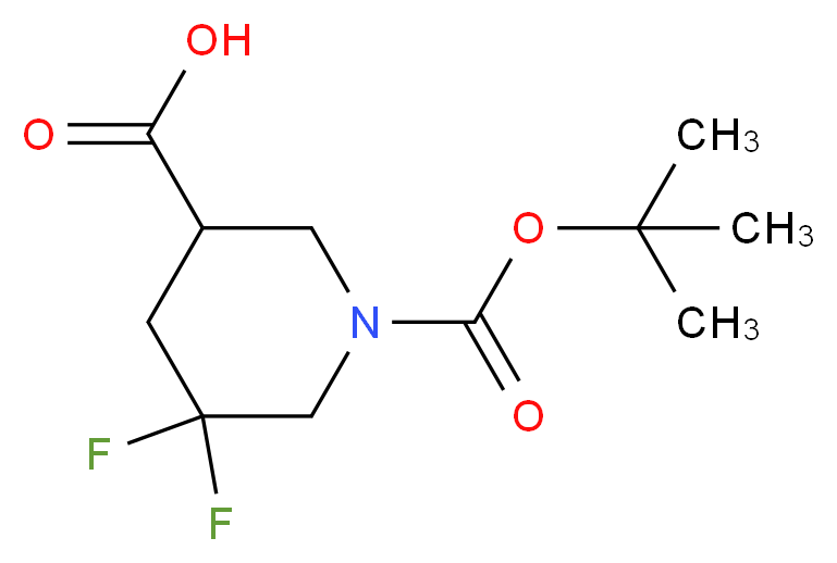 5,5-Difluoro-1,3-piperidinedicarboxylic acid tert-butyl ester_分子结构_CAS_1255666-86-4)