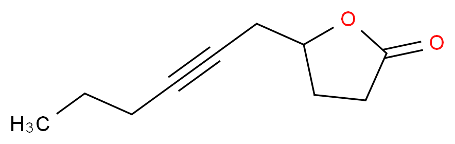 5-(hex-2-yn-1-yl)oxolan-2-one_分子结构_CAS_56407-87-5