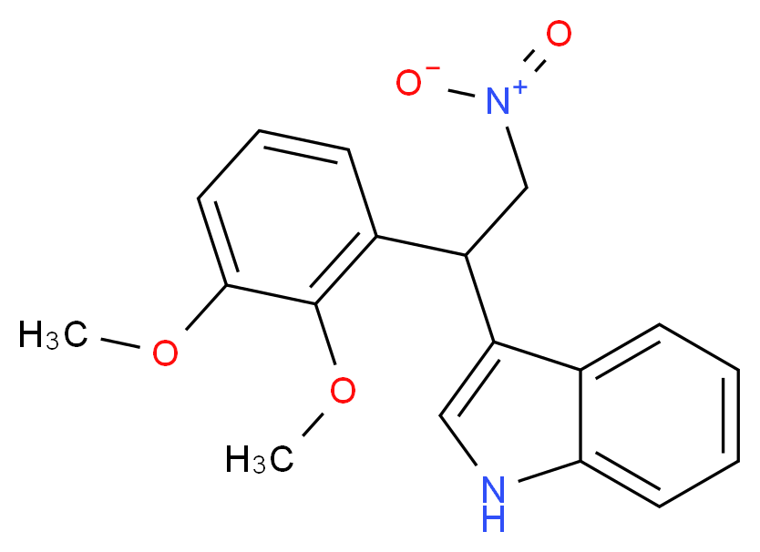 3-[1-(2,3-Dimethoxy-phenyl)-2-nitro-ethyl]-1H-indole_分子结构_CAS_33723-32-9)